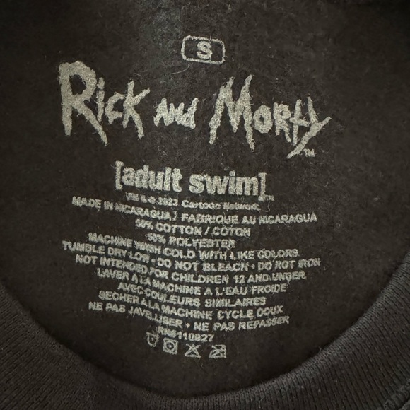 RICK & MORTY Forever Black Crewneck Sweatshirt Size S - Picture 4 of 4